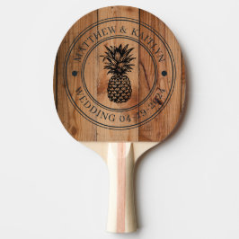 Lönn Grovskuren Ananas Bröllopskam & Namn Pingisracket