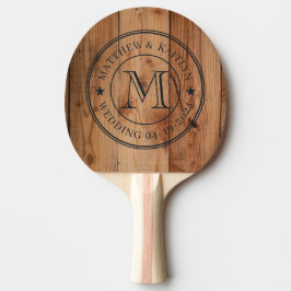 Lönn Grovskuren Vigsel Monogram Stjärna Pingisracket