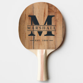Lönn Grovsnitt Monogram & Namn Överlägg Pingisracket