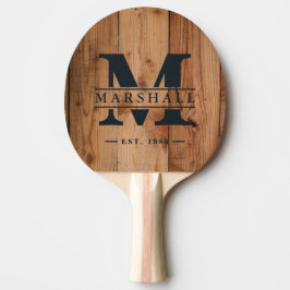 Lönn Grovsnitt  Monogram & Namn Överlägg Pingisracket