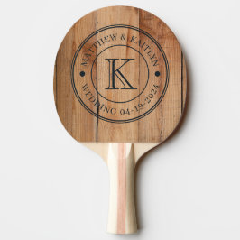 Lönn Grovsvarvad Vigselmonogram Pingisracket