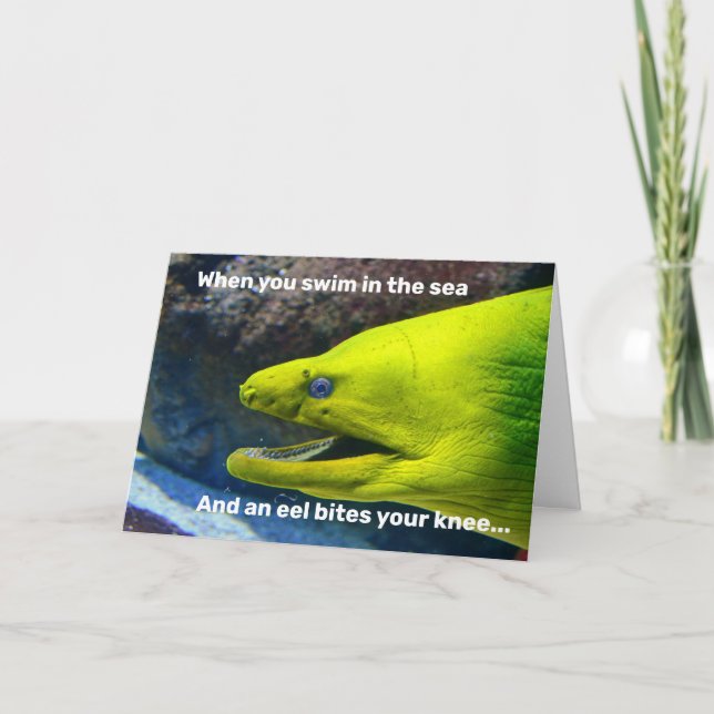 Lönnapa Amore (en moray) Valentine Helgkort (Framsida)