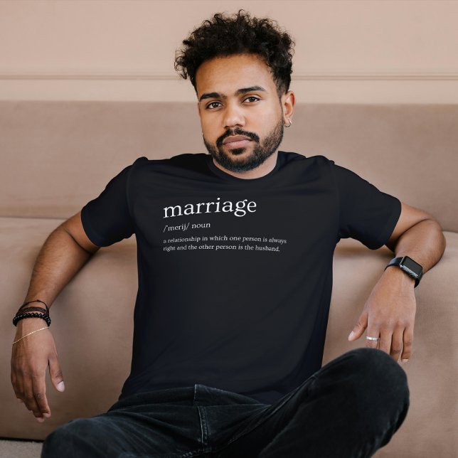 Lönndag Definition av Giftermål Make T Shirt (Funny T-shirt Gift for Husband Pun Joke Definition of Marriage Birthday Anniversary Gift for Him )