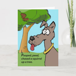 Lönndag, Tecknad hund, ekorre i Träd Kort