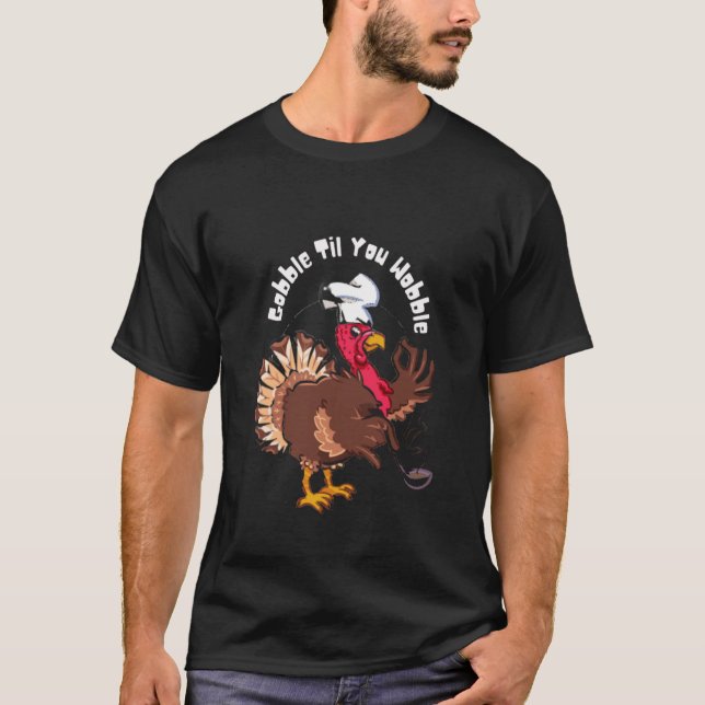 Lönnglubbel Til du Wobble Turkey Chef T Shirt (Framsida)