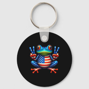 Lönngroda Fredstecken 4:e juli Frog American Fl Nyckelring