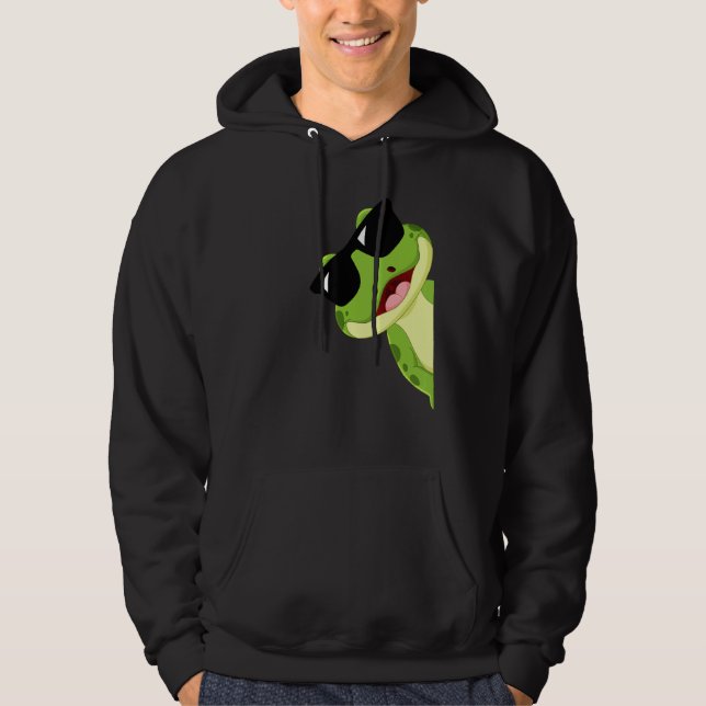 Lönngroda med solglasögon hoodie (Framsida)