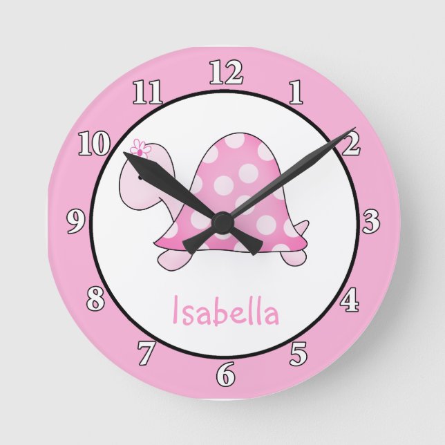 Lonnies Rosa Turtle Wall Clock Rund Klocka (Framsida)