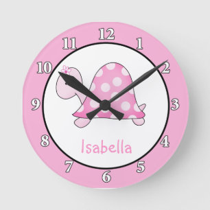 Lonnies Rosa Turtle Wall Clock Rund Klocka