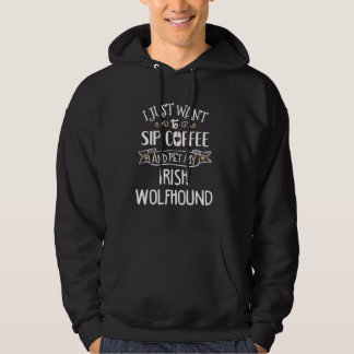 Lönnirländsk Wolfhound Hund and Coffee Graphic - S Hoodie