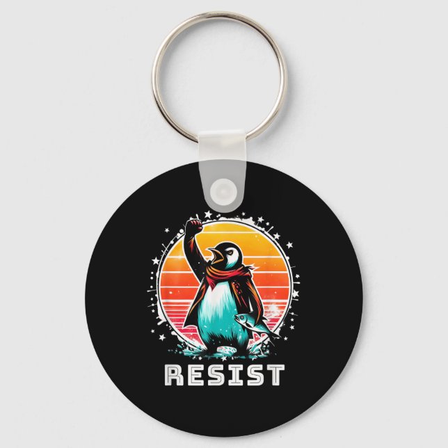 Lönnlös Resistt Resistent Penguins protesttest mot Nyckelring (Framsida)