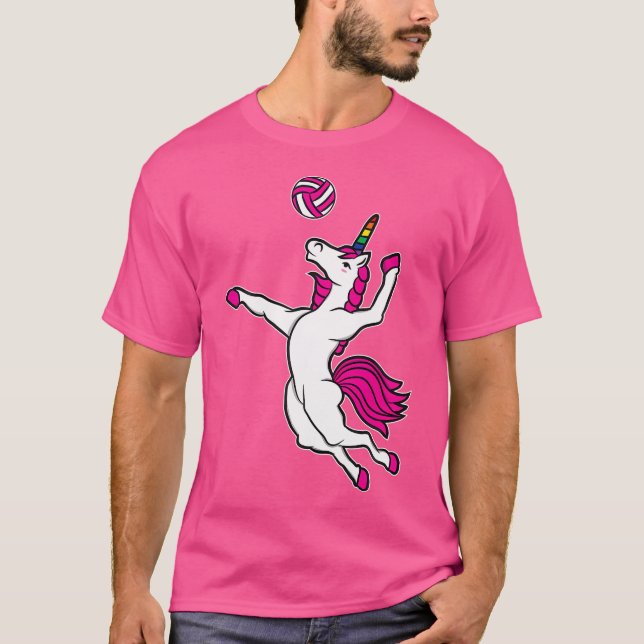 Lönnlös volleyball Unicorn för Volleyball Girls T Shirt (Framsida)