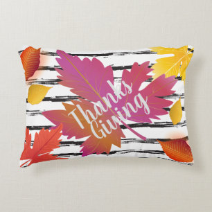 Lönnlöv för thanksgivinghelgdagnedgång borstar prydnadskudde