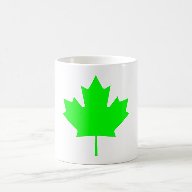 Lönnlöv gröna LtTransp de MUSEUMZazzle gåvorna Kaffemugg (Center)
