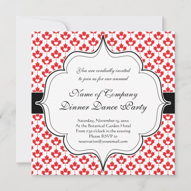 Lönnlöv och hjärta för Kanada dag kanadensisk Inbjudningar (Framsida)