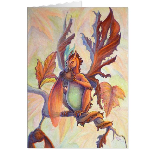 Lönnlövfedrake Hälsningskort (Framsidan)