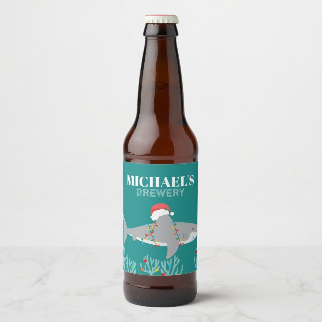 Lönnmärketiketter för Shark Beer Ölflaska Etikett (Framsida)