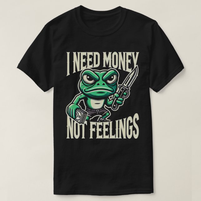 Lönnpengar Frog T-Shirt - Fet och humorist Graph (Design framsida)
