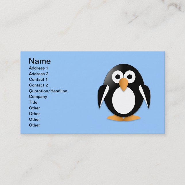 Lönnpenguin Visitkort (Framsida)