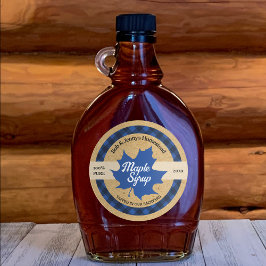 Lönnsiraps blå blad Buffalo-rutig kraft Runt Klistermärke