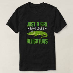 Lönnstigt Alligator Design Girls Kids Women Reptil T Shirt