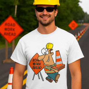 Lönnteckning av slirarbete för byggarbetare t shirt