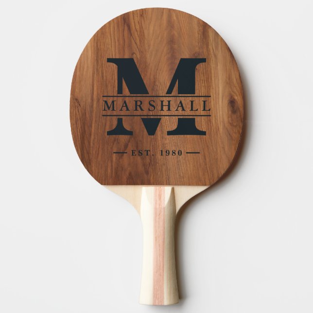 Lönnträ Monogram & Namn Överlägg BK Pingisracket (Baksidan)