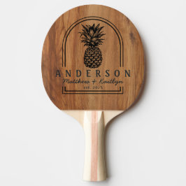 Lönnträ Pineapple Bröllopsbåge & Namn Pingisracket