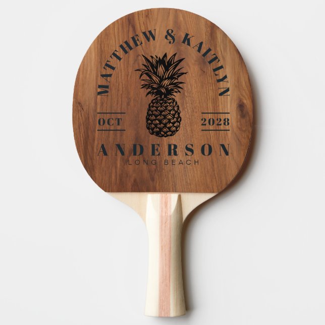 Lönnträ Tropical Pineapple Bröllopskam BK Pingisracket (Baksidan)