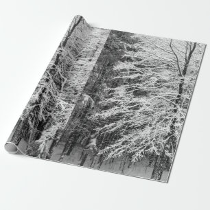 Lönnträd som skisseras i snö presentpapper