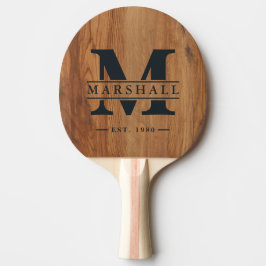 Lönnträmonogram och namntillägg pingisracket