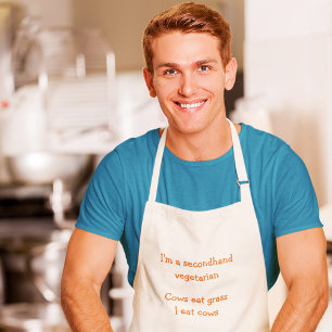 Lönny Im A Sekundär Vegetarian BBQ Kitchen Apron Långt Förkläde