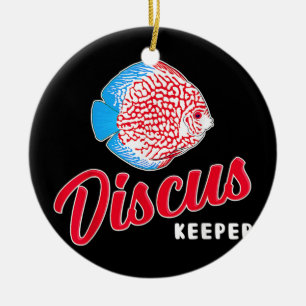 Lönnyare fiskare som fiskar i Discus Discus Julgransprydnad Keramik