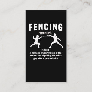 Lönnyfnande sportsord Fencer Humor Visitkort