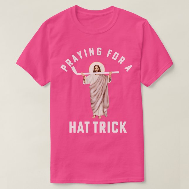 Lönnyj Jesus Hockey Religiösa Hockey Praying för e T Shirt (Design framsida)