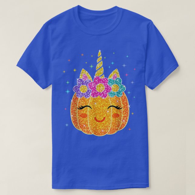 Lönnyj Unicorn Pumpkin Halloween presenterar Cute  T Shirt (Design framsida)