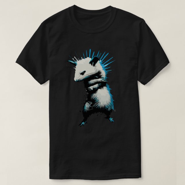 Lönnyretro punk opossum gata t shirt (Design framsida)