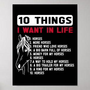 Lönsam 10 Sak jag vill ha i livets vackra hästar Poster