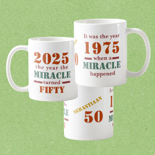 Lönsam 1975 Vintage Miracle inträffade 50:e födels Kaffemugg