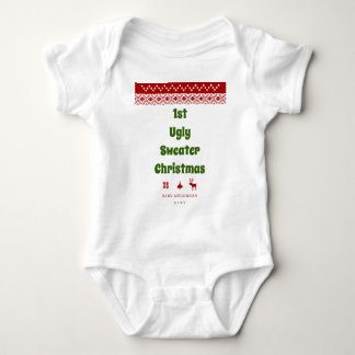 Lönsam 1:a Ugly Sweater jul Red Nordic Baby T Shirt