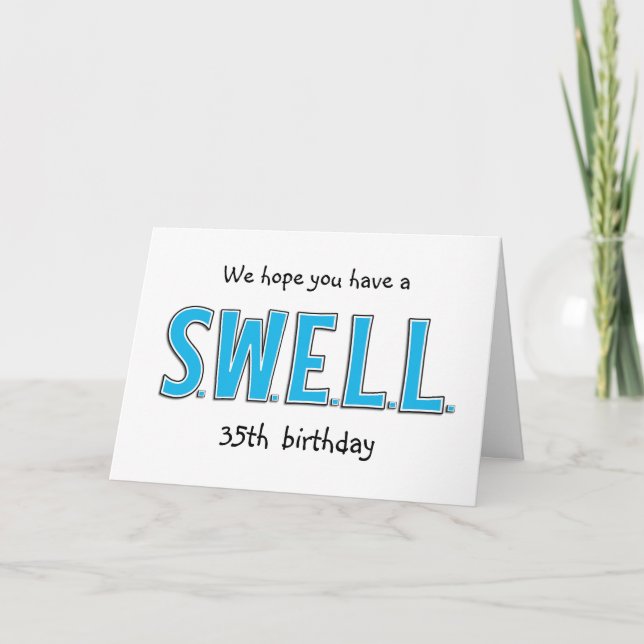 Lönsam 35e Swell Birthday Personlig Hälsning Kort (Framsida)