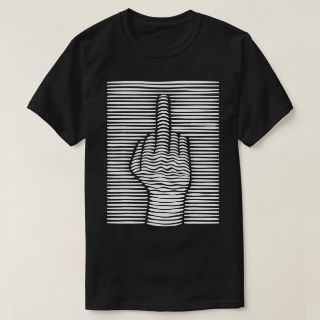Lönsam 3D-effekt Mitten Finger T Shirt (Design framsida)