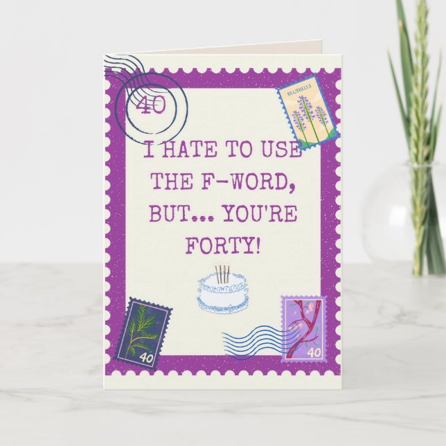 Lönsam 40-årsdag kort (Framsida)