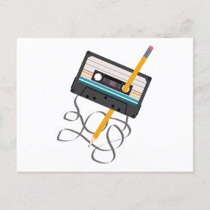 Lönsam 80s Music Retro-kassettband Helg Vykort