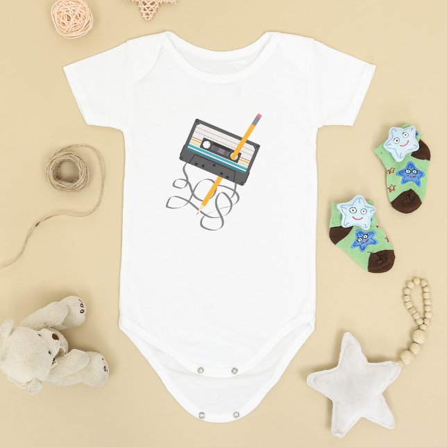 Lönsam 80s Music Retro-kassettband T Shirt (Funny 80s Music Retro Cassette Tape Baby Bodysuit)