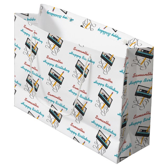 Lönsam 80s Music Retro-kassettbandsdag Namn (Framsidan Vinklad)