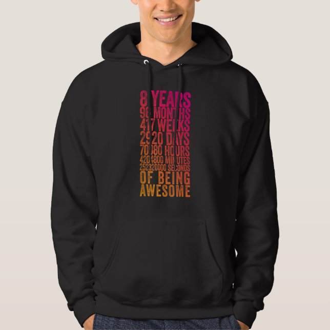 Lönsam 8: e födelsedag Gammal Meter Funny 8 år Ol Hoodie (Framsida)
