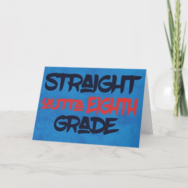 Lönsam 8:e Klass Studenten Grattis Blue Kort (Framsida)