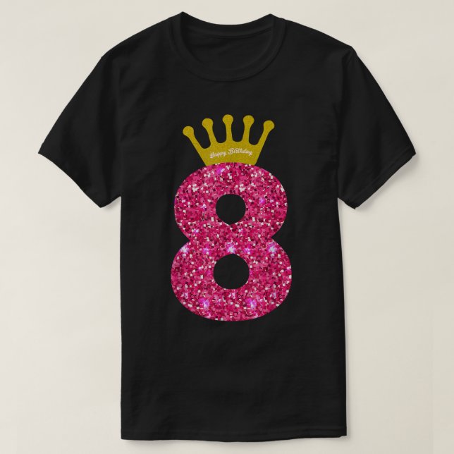 Lönsam 8:e Party nummer 8 Åldersår 8:e födelsedag T Shirt (Design framsida)