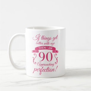 Lönsam 90:e födelsedag "Perfektion" Kaffemugg